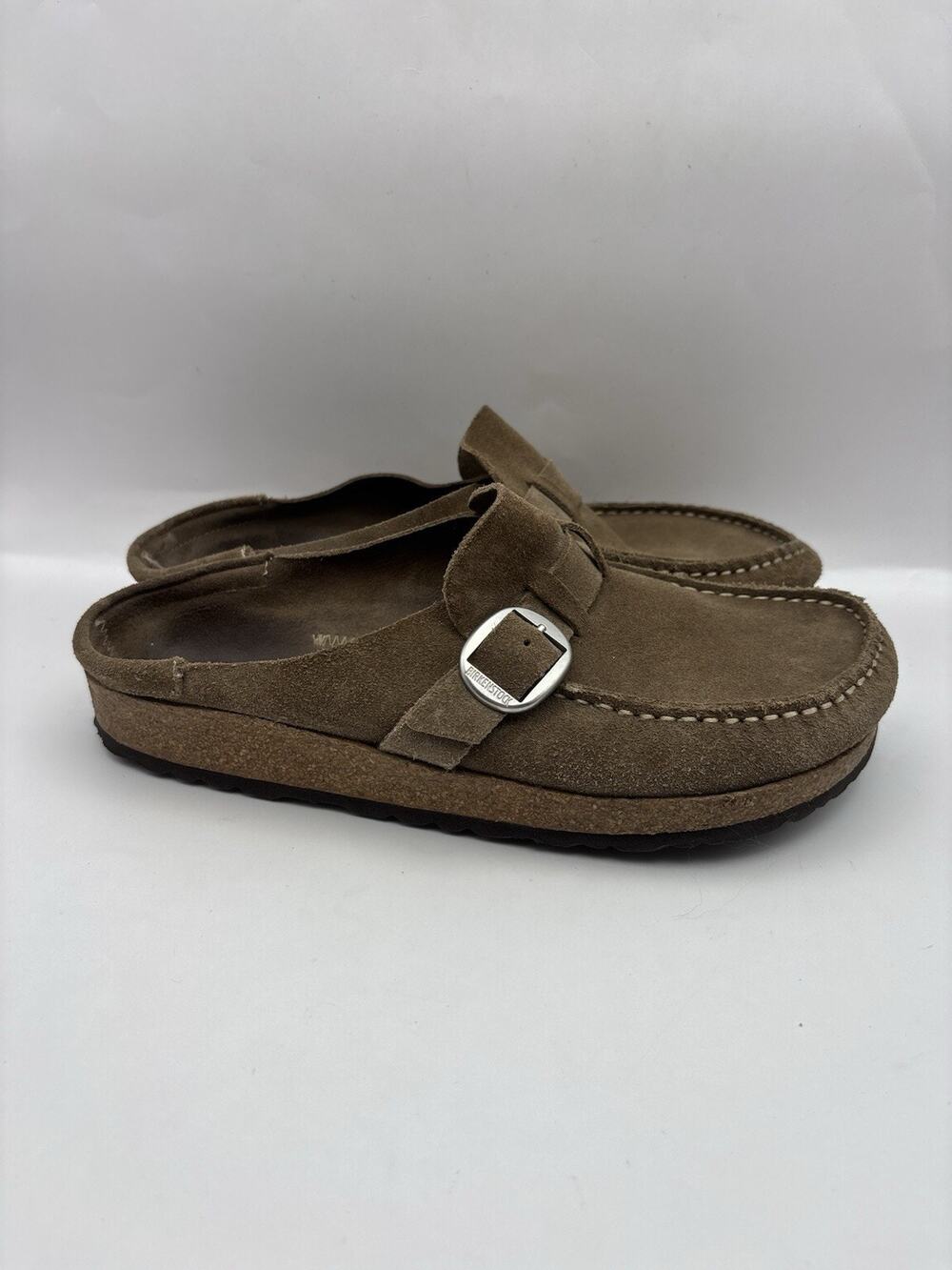 Birkenstock Buckley Suede Leather Brown Clogs Size 39 Women Size 8
